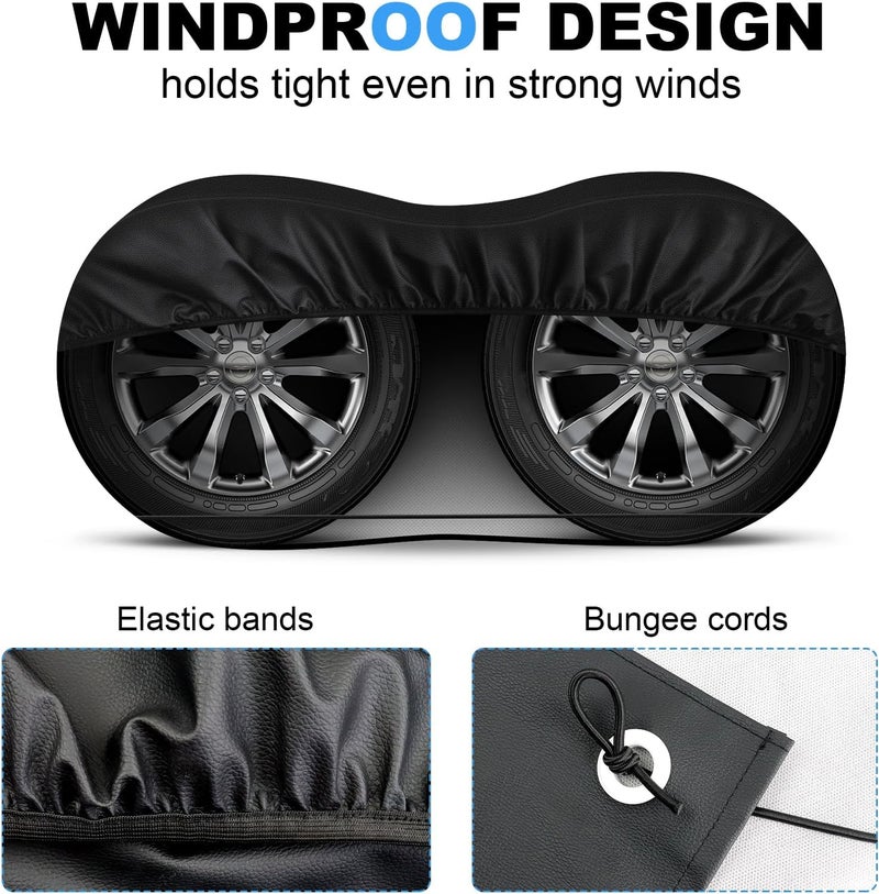 Mordx RV Tire Covers, Dual Axle Wheel Cover (2 Pack)，Black Waterproof Anti-UV Tire Coversfor RV/Truck/Trailer (2, 30"-33") - Image 4